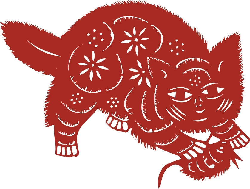 中国风中式传统喜庆民俗人物动物窗花剪纸插画边框AI矢量PNG素材【440】